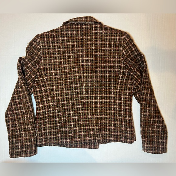 Vintage Cropped Blazer Jacket Womens Size 6P Wool Blend Fall Preppy Buttons - Picture 8 of 9